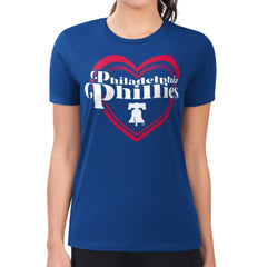 Philadelphia Phillies G-III 4Her by Carl Banks Women's Super-Slim Fit Lightweight Double Heart T-Shirt Royal