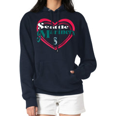 Seattle Mariners G-III 4Her by Carl Banks Women's Double Heart Fleece Pullover Hoodie Navy