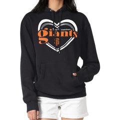 San Francisco Giants G-III 4Her by Carl Banks Women's Double Heart Fleece Pullover Hoodie Black