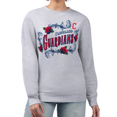 Cleveland Guardians G-III 4Her by Carl Banks Women's Retro Roses Fleece Pullover Sweatshirt Gray