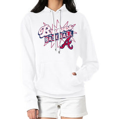 Atlanta Braves Starter Women's Drive-In Pullover Hoodie White
