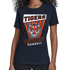 Detroit Tigers Starter Women's Poster Print T-Shirt Navy