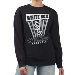 Chicago White Sox Starter Women's Poster Print Pullover Sweatshirt Black