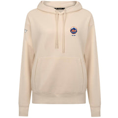 New York Mets Levelwear Women's Cooperstown Collection Adorn Core Logo Pullover Hoodie Khaki