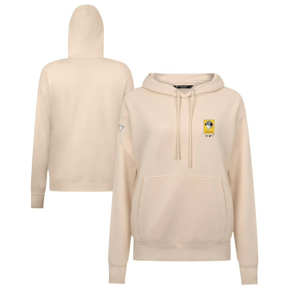 Pittsburgh Pirates Levelwear Women's Cooperstown Collection Adorn Core Logo Pullover Hoodie Khaki