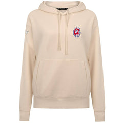 Atlanta Braves Levelwear Women's Cooperstown Collection Adorn Core Logo Pullover Hoodie Khaki
