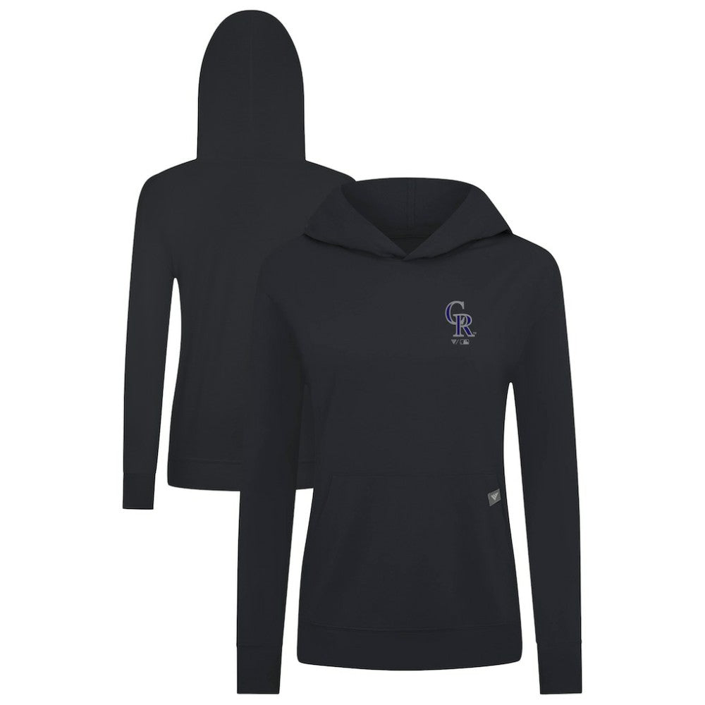 Colorado Rockies Levelwear Women's Cooperstown Collection Relay Core Logo Pullover Hoodie Black