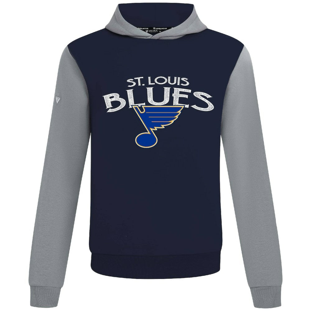 St. Louis Blues Levelwear Ultimate Mission Pullover Hoodie Navy/Gray