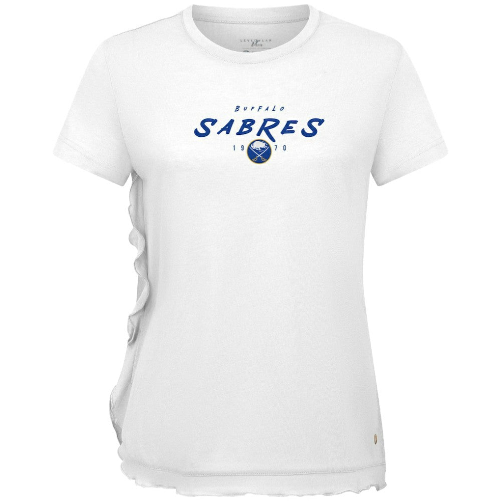 Buffalo Sabres Levelwear Women's Airflow Scratched T-Shirt White