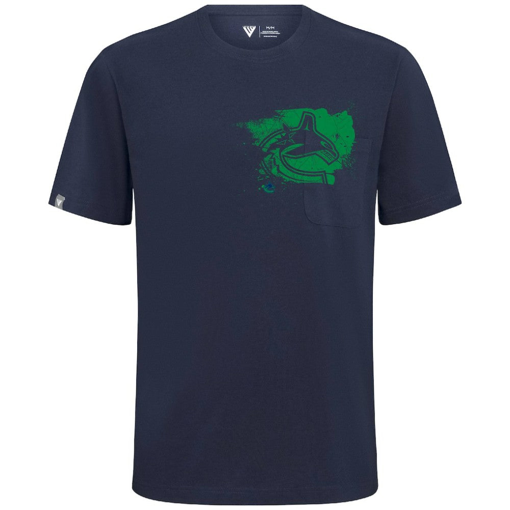 Vancouver Canucks Levelwear Focal Blasted T-Shirt Navy