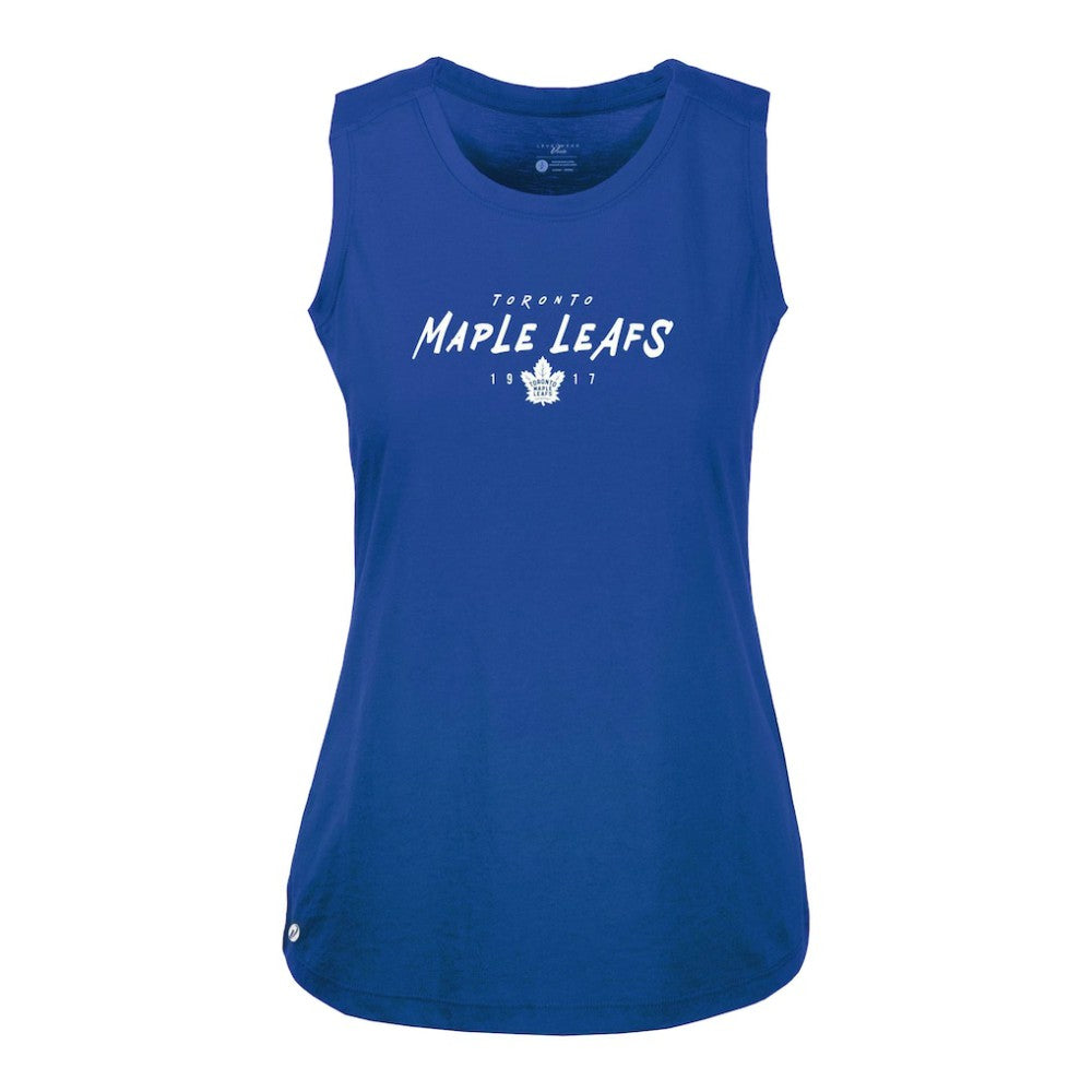 Toronto Maple Leafs Levelwear Women's Macy Scratched Tank Top Royal