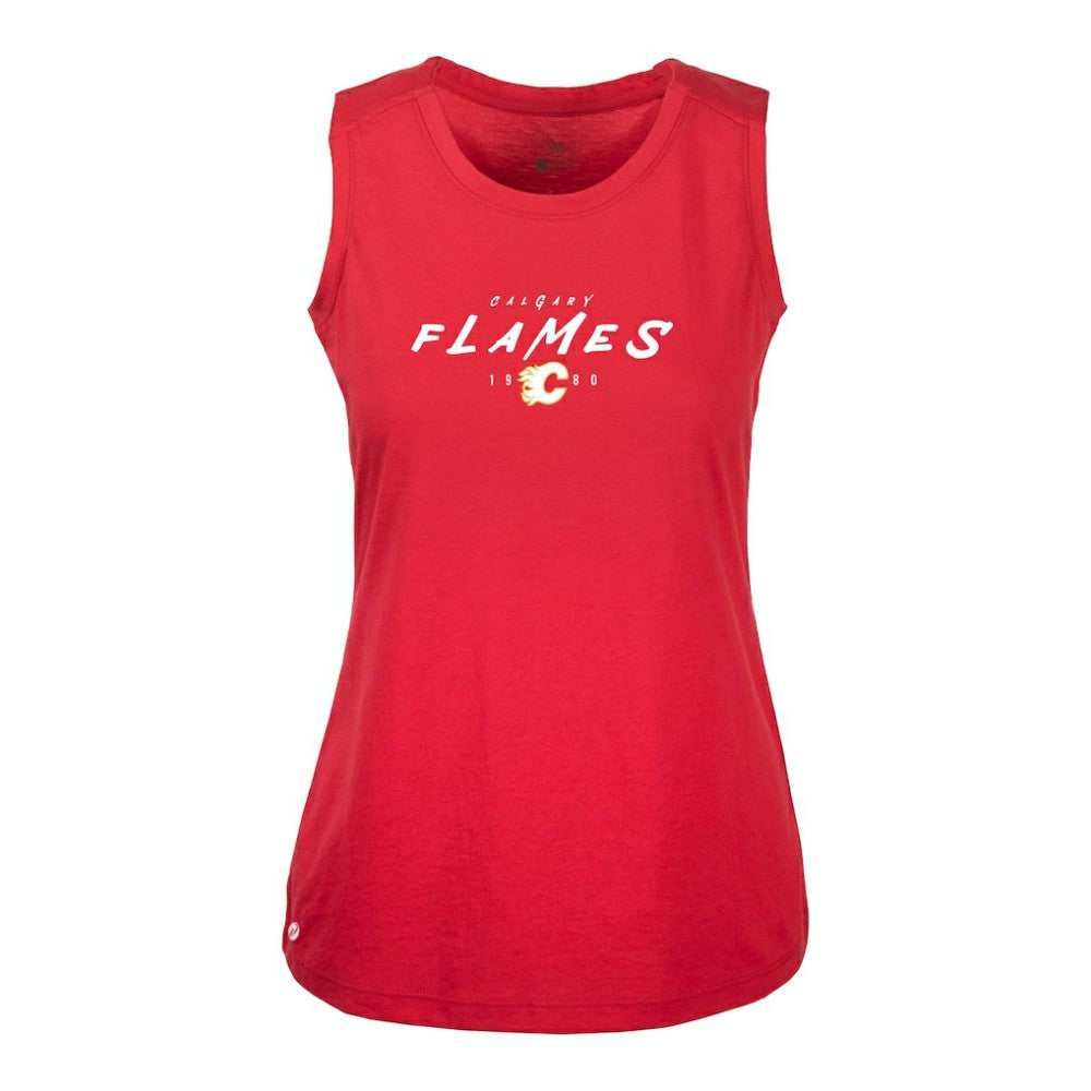 Calgary Flames Levelwear Women's Macy Scratched Tank Top Red
