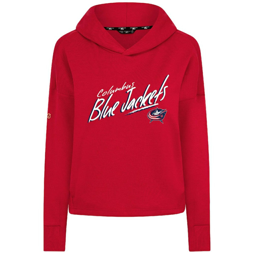 Columbus Blue Jackets Levelwear Women's Sweet Sizzle Tri-Blend Cropped Pullover Hoodie Red