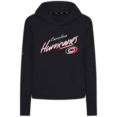 Carolina Hurricanes Levelwear Women's Sweet Sizzle Tri-Blend Cropped Pullover Hoodie Black