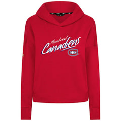 Montreal Canadiens Levelwear Women's Sweet Sizzle Tri-Blend Cropped Pullover Hoodie Red