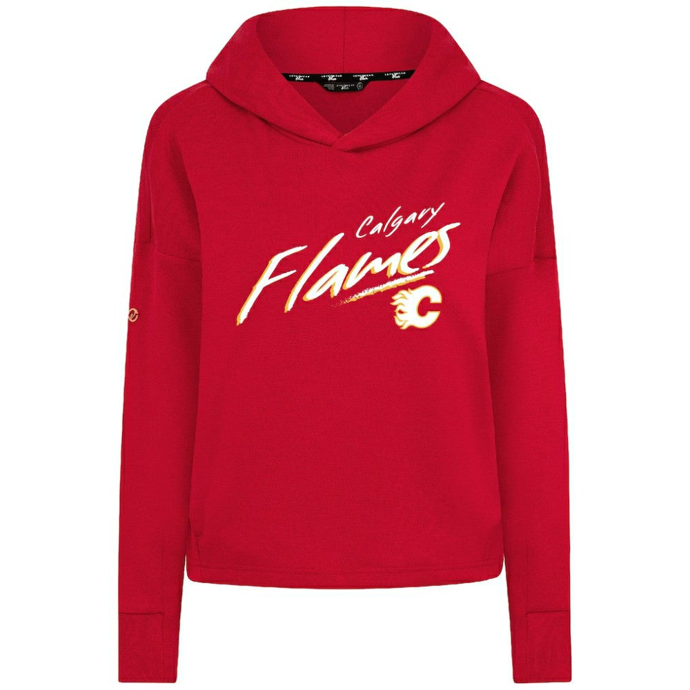 Calgary Flames Levelwear Women's Sweet Sizzle Tri-Blend Cropped Pullover Hoodie Red