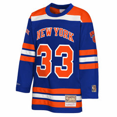 Patrick Ewing New York Knicks Youth Maxxed Out 2.0 Fashion Hockey Jersey - Blue
