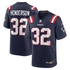 TreVeyon Henderson New England Patriots 2025 NFL Draft Game Jersey - Navy