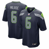 Jalen Milroe Seattle Seahawks 2025 NFL Draft Game Jersey - College Navy