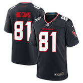 Jayden Higgins Houston Texans Game Jersey - Navy