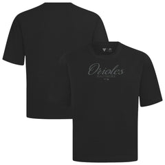 Baltimore Orioles Levelwear Ethereal Oversized Luxe Signature Knit T-Shirt Black