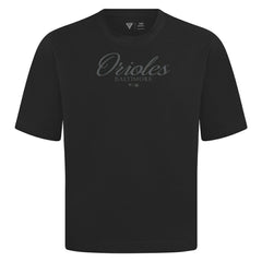 Baltimore Orioles Levelwear Ethereal Oversized Luxe Signature Knit T-Shirt Black