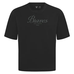 Atlanta Braves Levelwear Ethereal Oversized Luxe Signature Knit T-Shirt Black