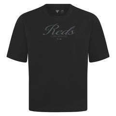 Cincinnati Reds Levelwear Ethereal Oversized Luxe Signature Knit T-Shirt Black