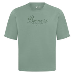 Milwaukee Brewers Levelwear Ethereal Oversized Luxe Signature Knit T-Shirt Green