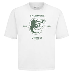 Baltimore Orioles Levelwear Crossway Oversized Luxe Signature Knit T-Shirt White