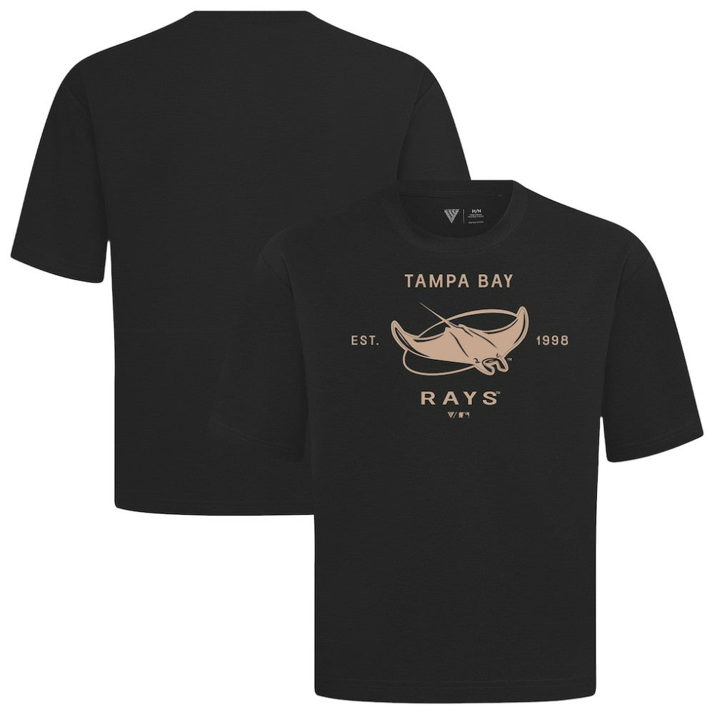 Tampa Bay Rays Levelwear Crossway Oversized Luxe Signature Knit T-Shirt Black