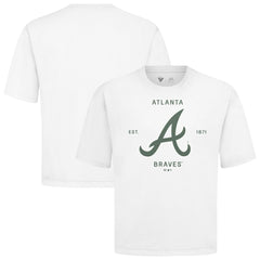 Atlanta Braves Levelwear Crossway Oversized Luxe Signature Knit T-Shirt White