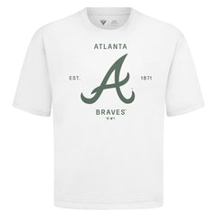 Atlanta Braves Levelwear Crossway Oversized Luxe Signature Knit T-Shirt White