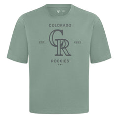 Colorado Rockies Levelwear Crossway Oversized Luxe Signature Knit T-Shirt Green