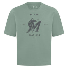Miami Marlins Levelwear Crossway Oversized Luxe Signature Knit T-Shirt Green