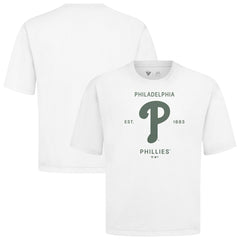 Philadelphia Phillies Levelwear Crossway Oversized Luxe Signature Knit T-Shirt White