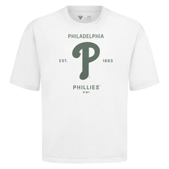 Philadelphia Phillies Levelwear Crossway Oversized Luxe Signature Knit T-Shirt White