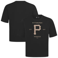 Pittsburgh Pirates Levelwear Crossway Oversized Luxe Signature Knit T-Shirt Black