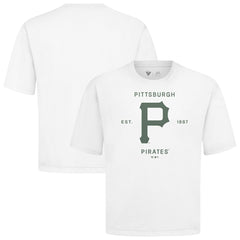 Pittsburgh Pirates Levelwear Crossway Oversized Luxe Signature Knit T-Shirt White