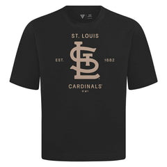 St. Louis Cardinals Levelwear Crossway Oversized Luxe Signature Knit T-Shirt Black