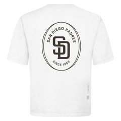 San Diego Padres Levelwear Signet Oversized Luxe Signature Knit T-Shirt White