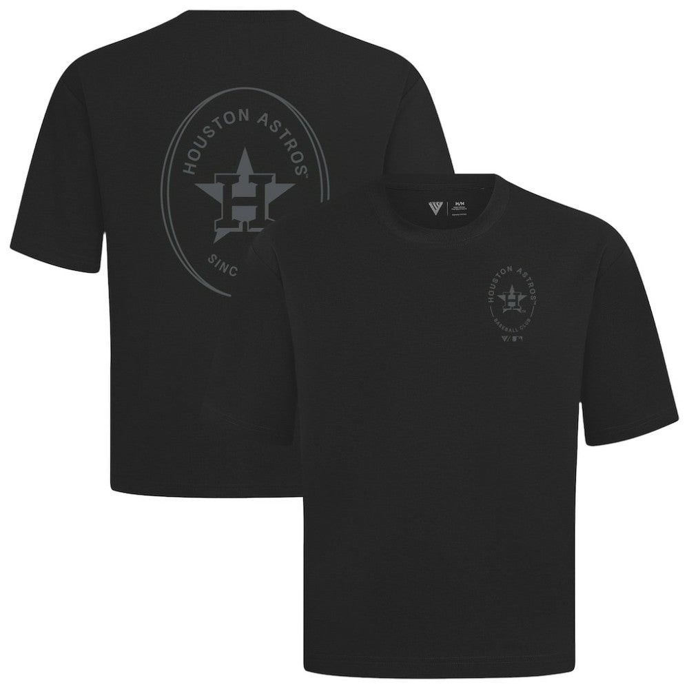 Houston Astros Levelwear Signet Oversized Luxe Signature Knit T-Shirt Black