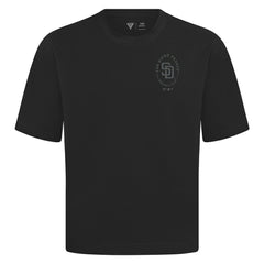 San Diego Padres Levelwear Signet Oversized Luxe Signature Knit T-Shirt Black