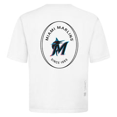 Miami Marlins Levelwear Signet Oversized Luxe Signature Knit T-Shirt White