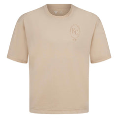 Kansas City Royals Levelwear Signet Oversized Luxe Signature Knit T-Shirt Khaki