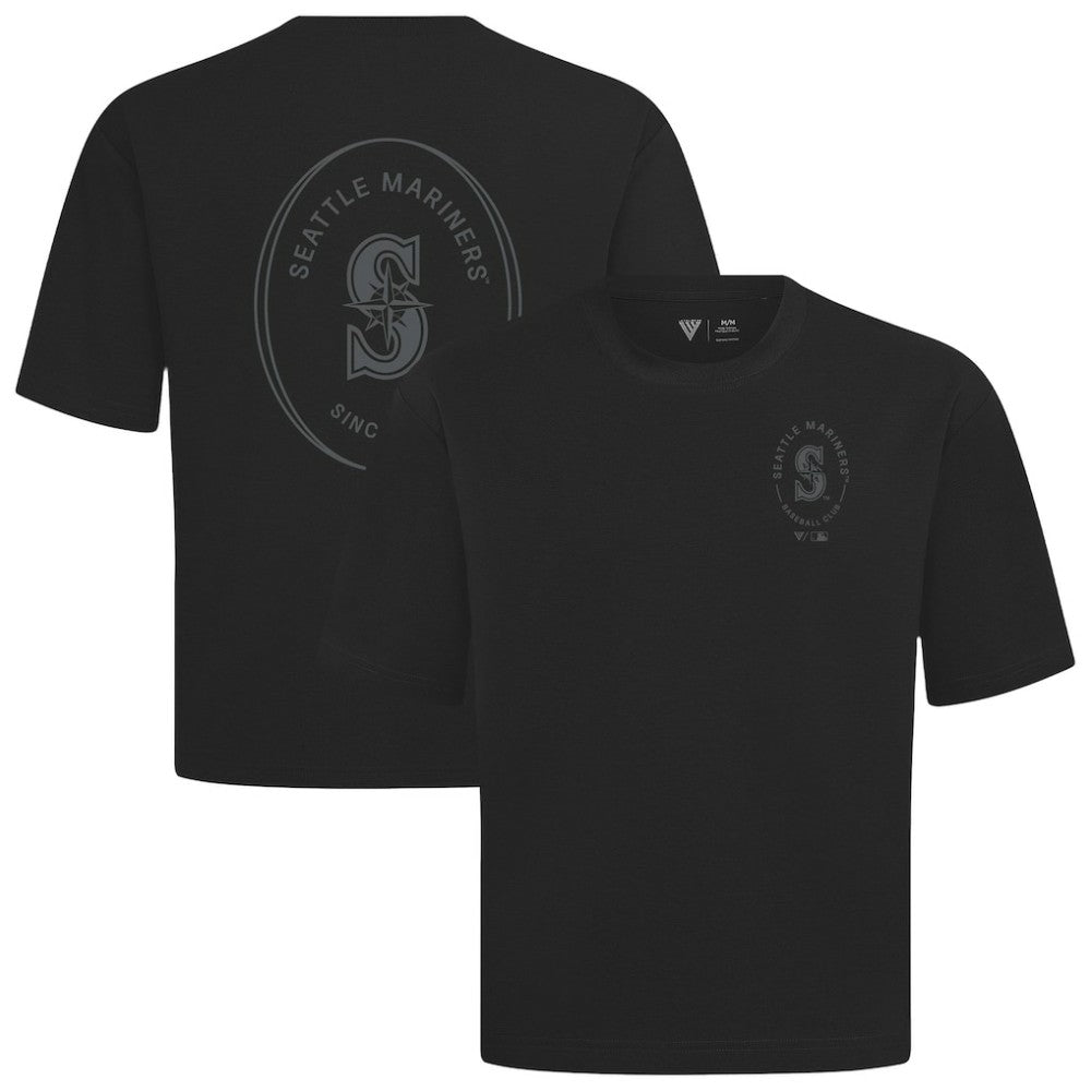 Seattle Mariners Levelwear Register Oversized Luxe Signature Knit T-Shirt Black