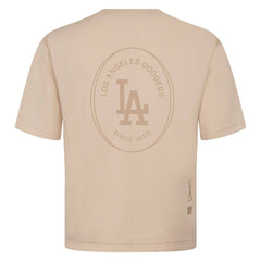 Los Angeles Dodgers Levelwear Register Oversized Luxe Signature Knit T-Shirt Khaki