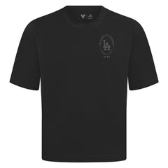 Los Angeles Dodgers Levelwear Register Oversized Luxe Signature Knit T-Shirt Black