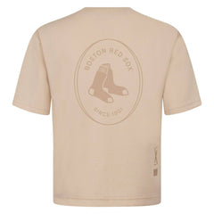 Boston Red Sox Levelwear Register Oversized Luxe Signature Knit T-Shirt Khaki