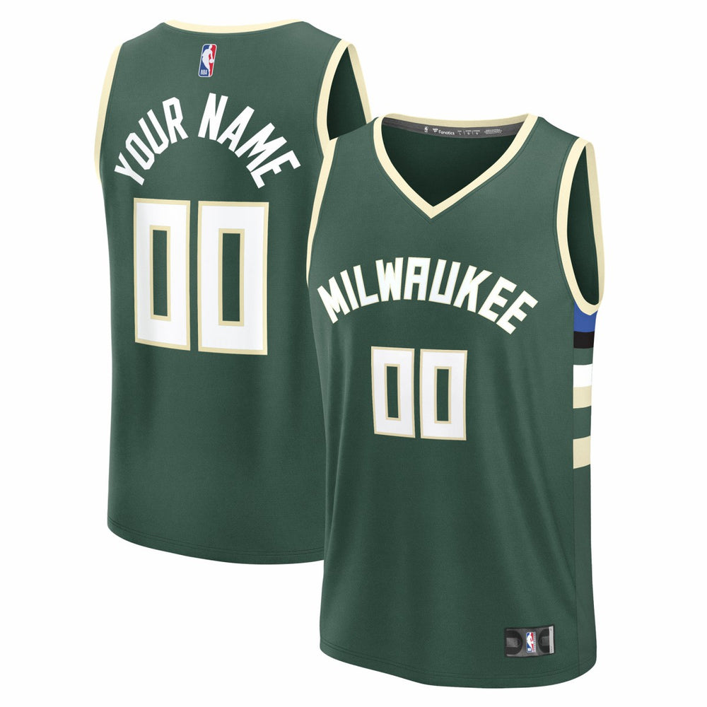 Milwaukee Bucks Fast Break Custom Jersey - Icon Edition - Green